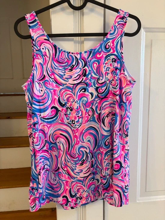 Lilly Pulitzer Luxletic Sun Ray UPF 50+ Raz Berry Flamingoal size M - Picture 4 of 4